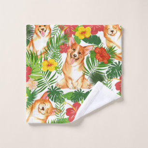Smiling Cute Corgi Pattern Bath Towel Set
