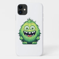 Smiling Cute Green Monster Cartoon
