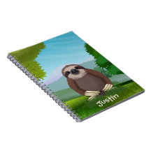 Smiling Cute Sloth Monogrammed