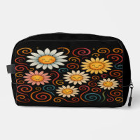 Smiling Daisies and Swirls Cosmetic/Toiletry Bag