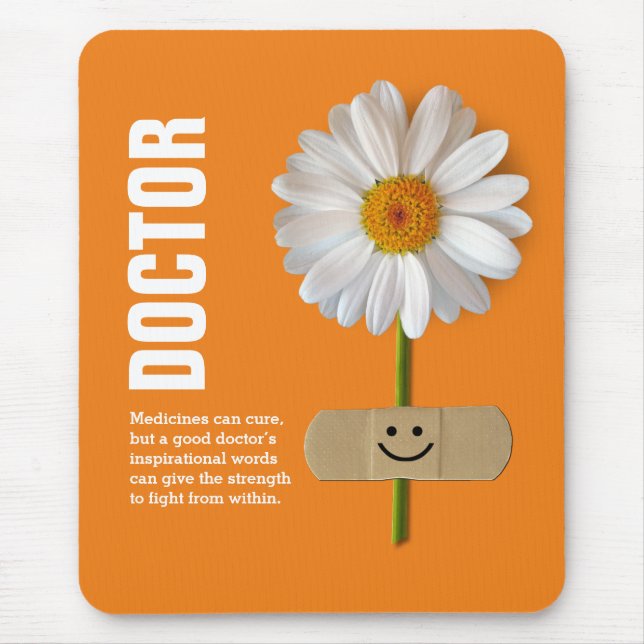 Smiling Daisy Design Gift Mousepads for Doctors (Front)