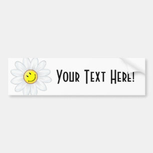 Smiling Daisy Flower Bumper Sticker