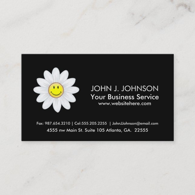 Smiling Daisy Flower Business Card (Front)