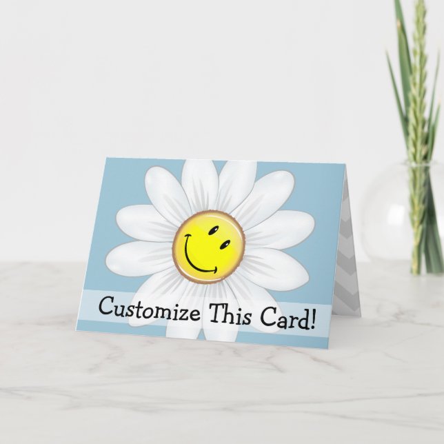 Smiling Daisy Flower Card (Front)