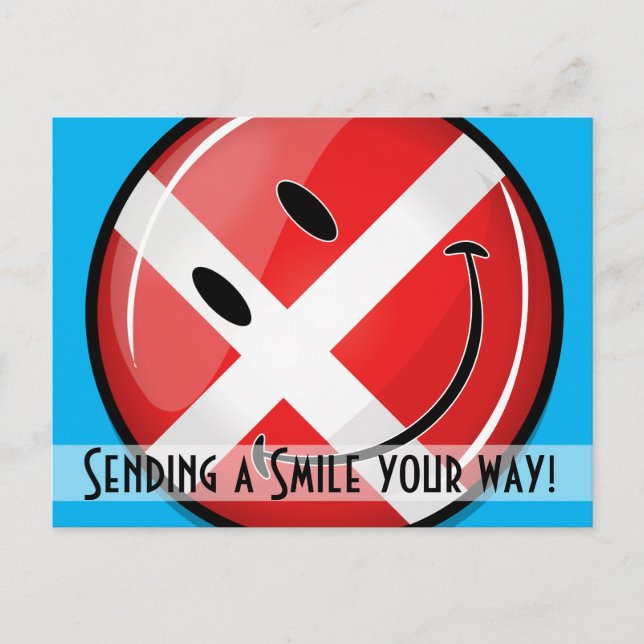 Smiling Denmark Flag Postcard (Front)