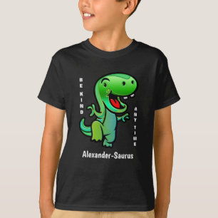 Smiling Dinosaur Green Be Kind T-Shirt