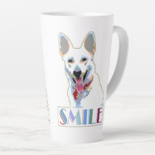 Smiling Dog Cheerful Happy Motivational Fun Joyful Latte Mug