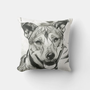 Smiling Dog Close up Throw Pillow