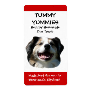 Smiling Dog Doggie Treats Kitchen Label Sticker