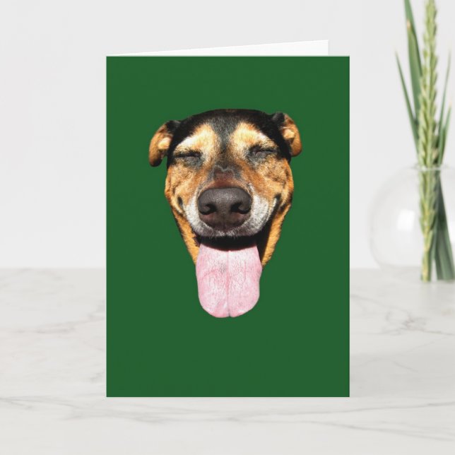 Smiling Dog Greeting Card (blank inside) (Front)