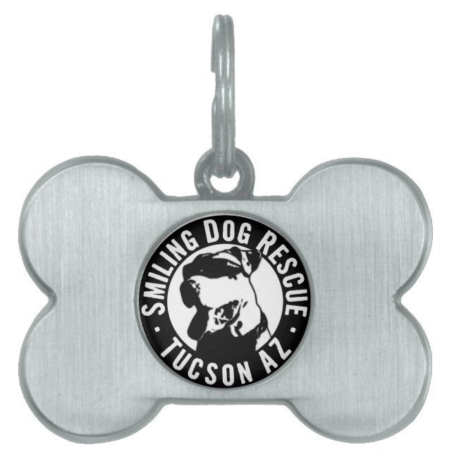 Smiling Dog Rescue Pet ID Tag (Front)