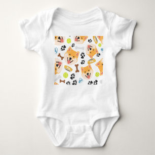 Smiling Dog Shiba Inu Baby Bodysuit