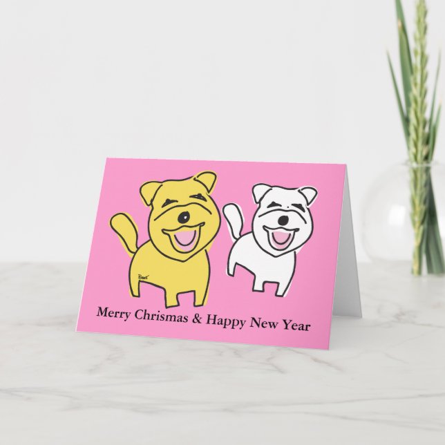 Smiling Dogs Greeting Card (Front)