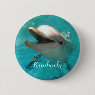 Smiling Dolphin 6 Cm Round Badge