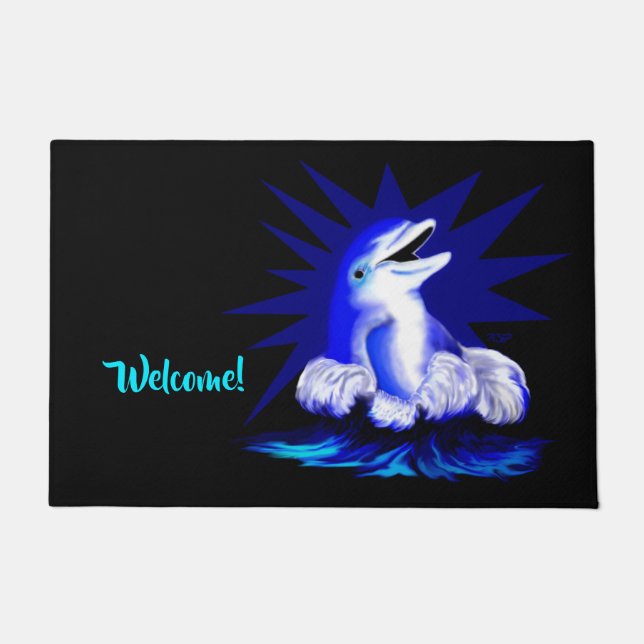Smiling Dolphin Doormat (Front)