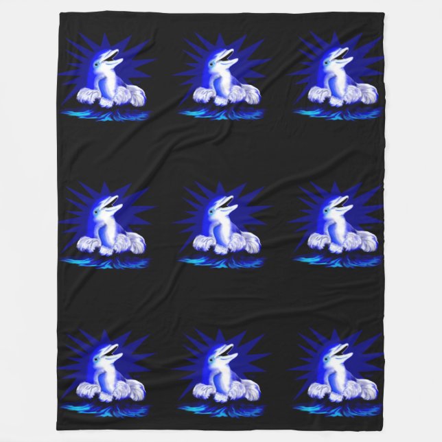 Smiling Dolphin Fleece Blanket (Front)