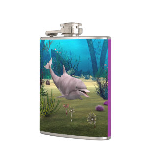 Smiling Dolphin Hip Flask