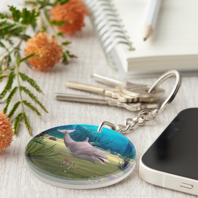 Smiling Dolphin Key Ring (Front Right)