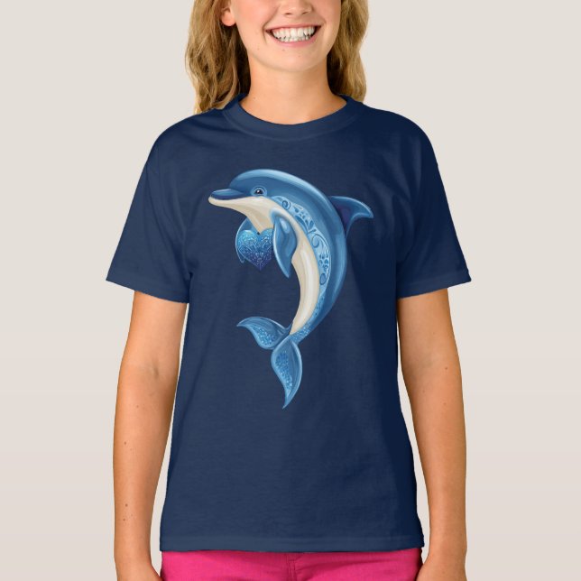 Smiling Dolphin Kids' T-Shirt (Front)