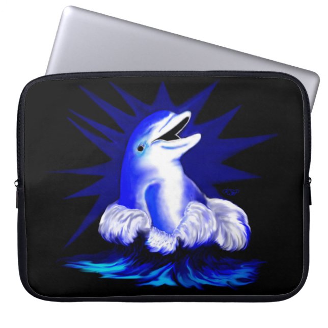 Smiling Dolphin Laptop Sleeve (Front)