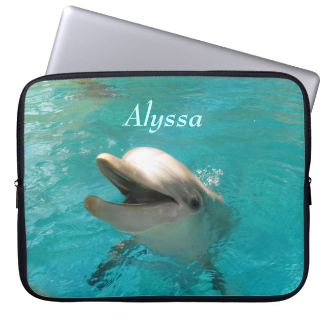 Smiling Dolphin Laptop Sleeve (Front)