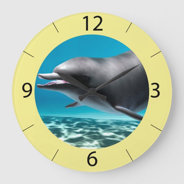 Smiling Dolphin Large Clock (Front)
