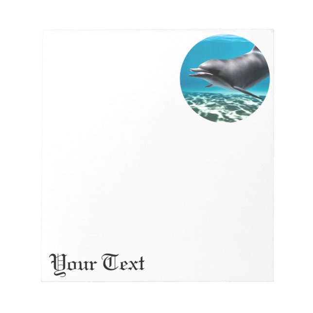 Smiling Dolphin Notepad (Front)