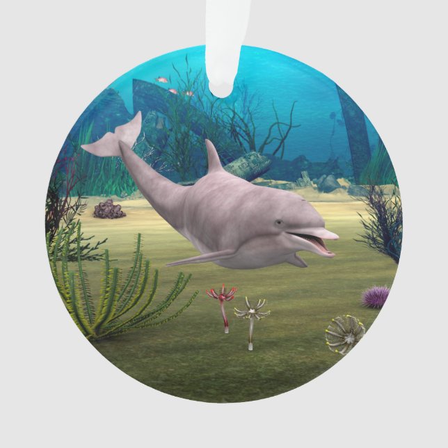 Smiling Dolphin Ornament (Front)