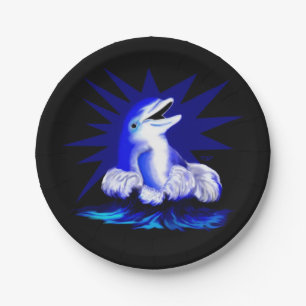 Smiling Dolphin Paper Plate