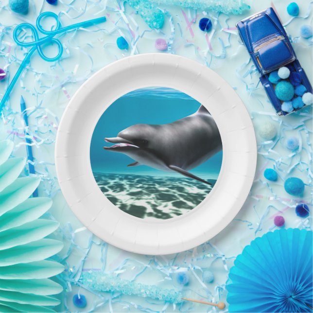 Smiling Dolphin Paper Plate (Party)