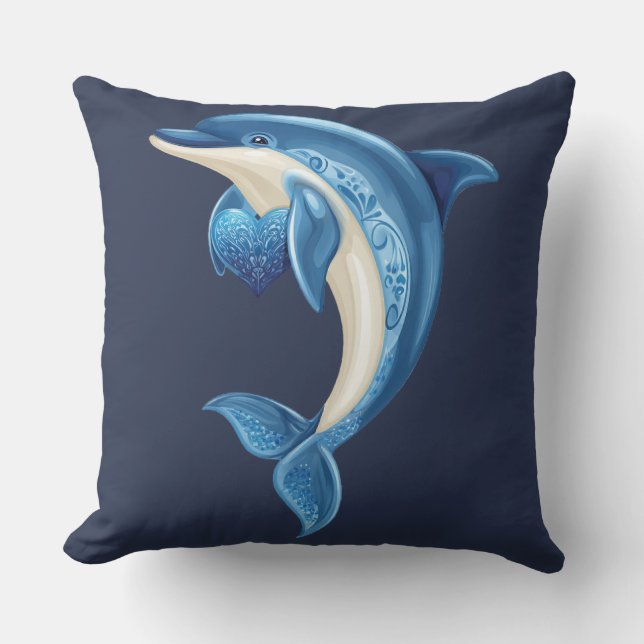 Smiling Dolphin Pillow (Front)