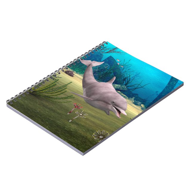 Smiling Dolphin Spiral Notebook (Left Side)
