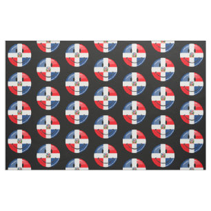 Smiling Dominican Republic Flag Fabric