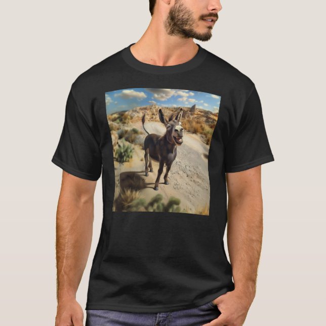 Smiling donkey, Oatman Arizona, Route 66 T-Shirt (Front)