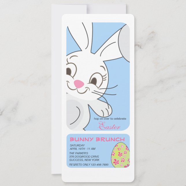 Smiling Easter Bunny Invitation (Front)
