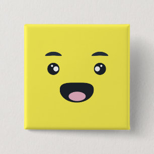 Smiling Emoji 15 Cm Square Badge