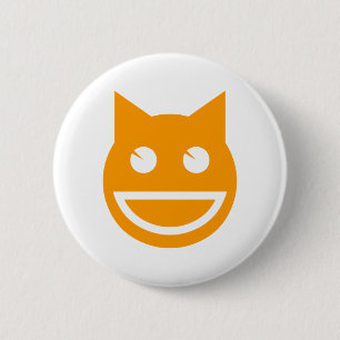 Smiling Emoji Cat 6 Cm Round Badge