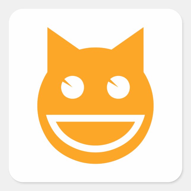 Smiling Emoji Cat Square Sticker (Front)