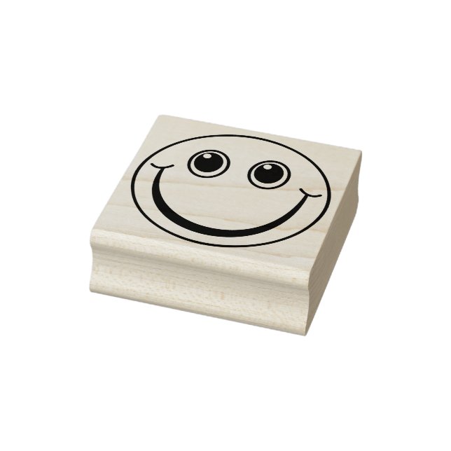 Smiling Emoji Face Rubber Stamp (Stamp)