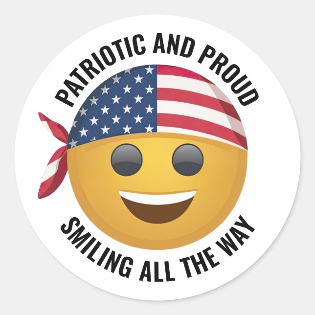 Smiling Emoji Face Stickers (Front)