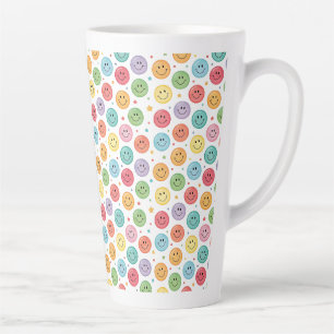 Smiling Emoji Pattern Latte Mug
