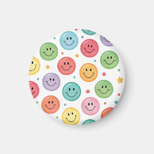 Smiling Emoji Pattern Magnet