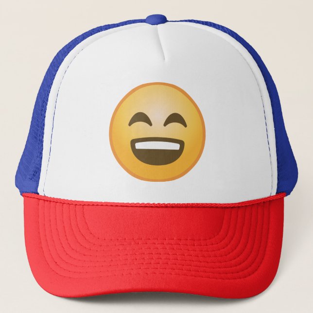 Smiling Emoji Trucker Hat (Front)
