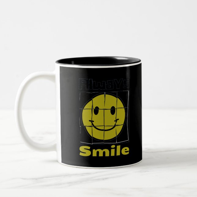  Smiling  Emoji Two-Tone Coffee Mug (Left)