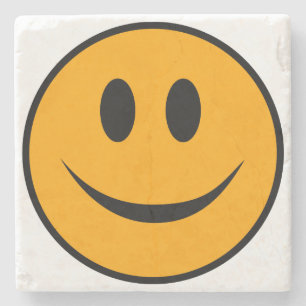 Smiling Face Emoji Stone Coaster