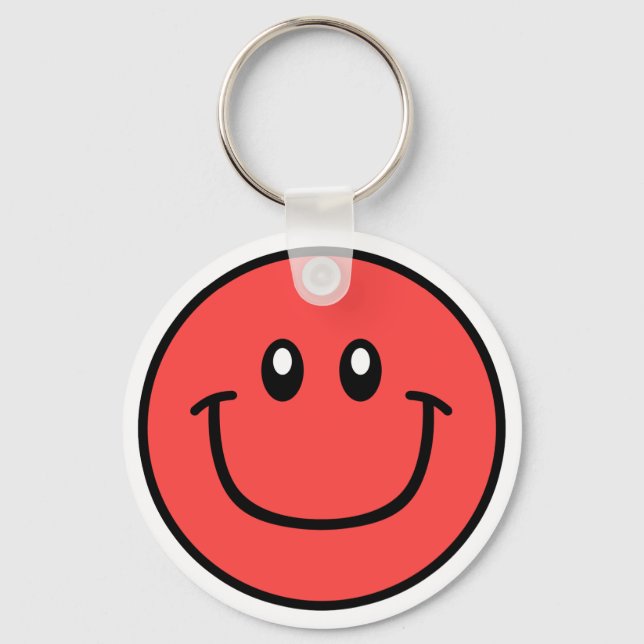 Smiling Face Keychain Red 0003 (Front)