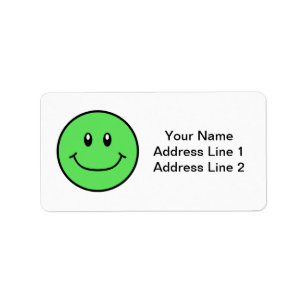 Smiling Face Labels Green 0001