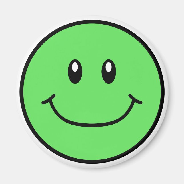 Smiling Face Magnet Green 0001 (Front)
