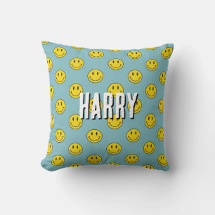 Smiling Face Pattern – Cute Yellow Smiles custom Cushion