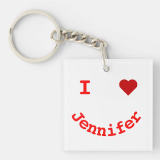 Smiling Face Personalised I Heart Key Ring